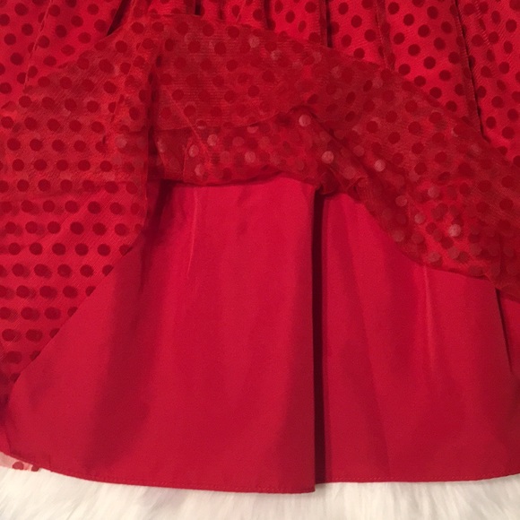 Marmellata Red Polka Dot Sheer Overlay Dress 6X - Picture 4 of 8